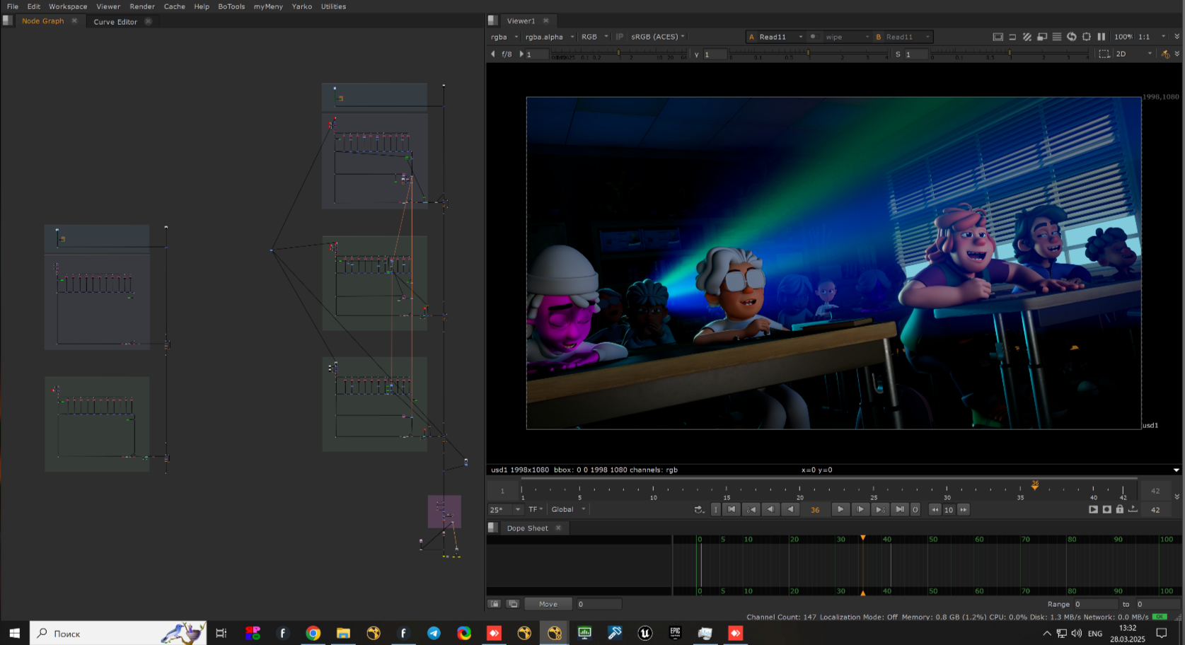 Nuke — Shot in review — production graph